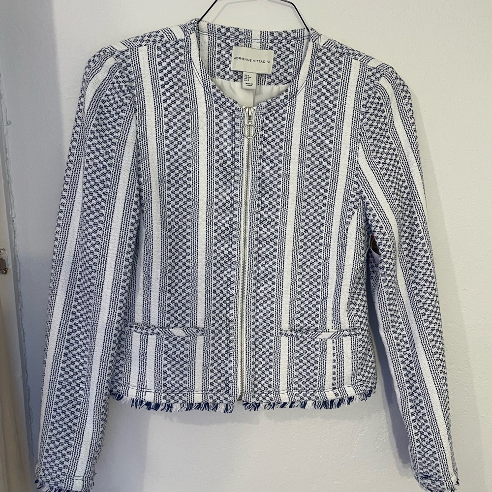 Adrienne Vittadini zip front blazer jacket